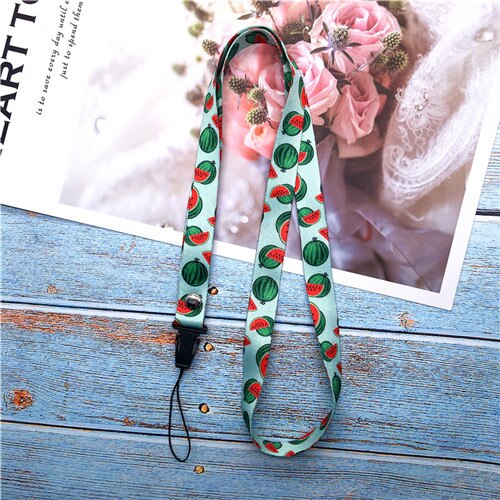 Fruit watermeloen Neck Strap Lanyards voor sleutels Id-kaart Gym Mobiele Telefoon Bandjes USB badge houder DIY Hang Rope Lariat lanyard: watermelon