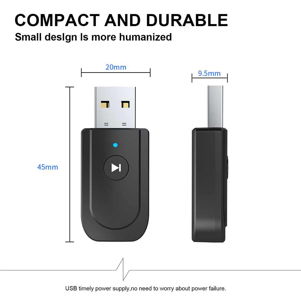Mini USB 3 IN 1 Bluetooth 5.0 Transmitter Receiver Stereo Bluetooth RCA USB 3.5mm AUX For TV PC Headphones Home Stereo Car Audio