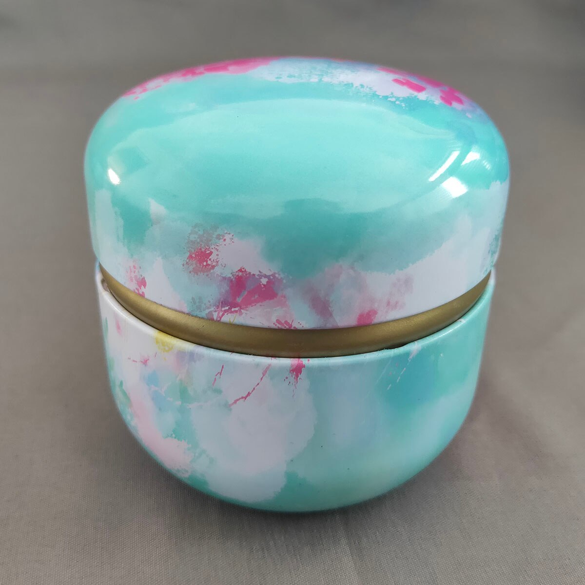 Mini Tea Storage Containers Tea Coffee Tins Flowers Pattern Food Storage Box for Herb Candy Chocolate Sugar Spices Candle: style 8