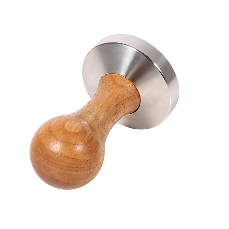 58mm flade baser rustfrit stål tamper espresso kaffe stamper træhåndtag køkken madlavningsværktøj multifunktionsværktøj