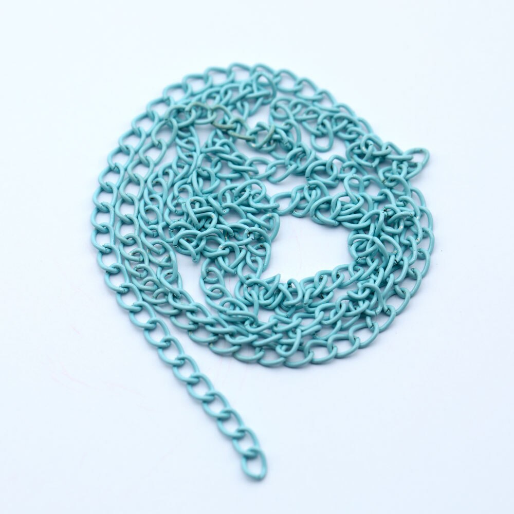 2 m/lot łańcuszki metalowe kolorowe łączenie łańcucha połączenie łańcucha rozszerzenie łańcucha dla DIY komponenty do wyrobu biżuterii styl boho: light blue