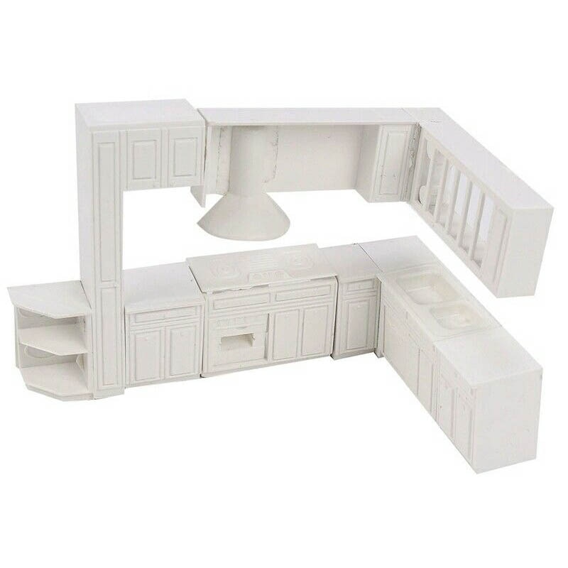 Doll house Miniature toy house cabinet kitchen furniture molds home decor kit Pretend Play Classic Toys Furniture Toys