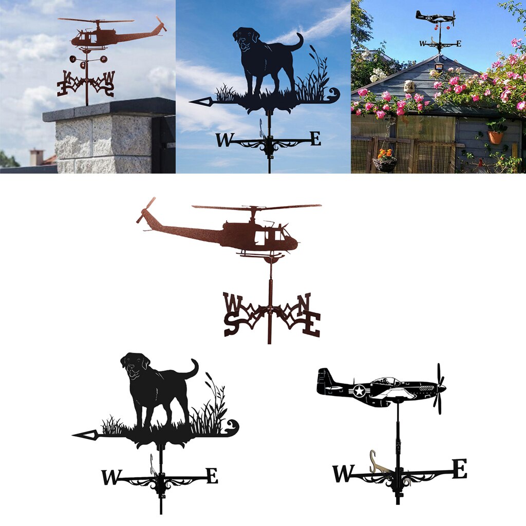 Iron Weather Vane, Garden Ornament Wind Vane, Retro Wind Direction Craft Yard Decor, UV Resistant Metal Weather Vane