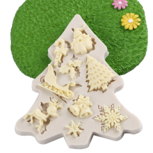 Juletræ sne silikoneform dessert kage blonde dekoration gør-det-selv chokolade slik wienerbrød fondant form harpiks køkken bageværktøj