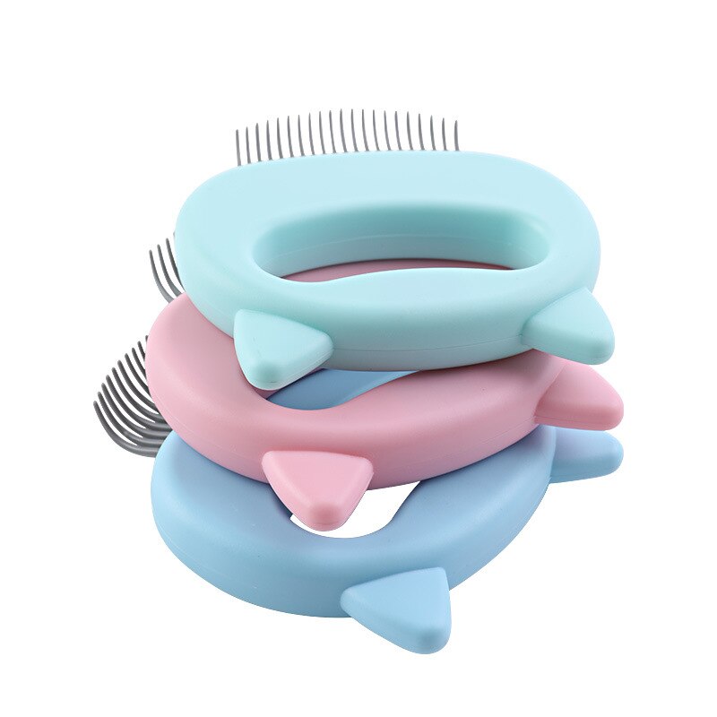 chat oreille coquille peigne animal chat noeud élastique mémoire flottant peigne à cheveux en forme de L peigne de nettoyage des cheveux