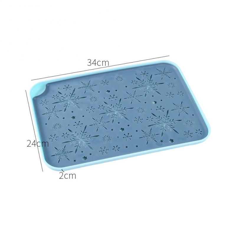 Double Tray Water Cup Plastic Drainage Tray Household Living Room Rectangular Tea Tray Fruit Tray Drainage Basket: L blue