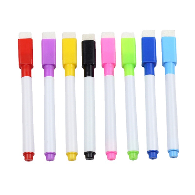 24 pcs erasable white board pen color marker for children and student 8-color blackboard pen color with brush teaching