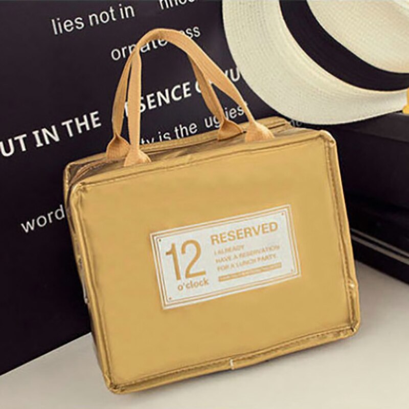 1Pcs Portable Film for Women Kids Men with Zipper High-capacity Insulation Bags Hand-held Waterproof Lunch Bag: Khaki