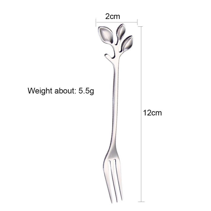 Silver Leaves Spoons Teaspoon Fork Mini Royal Style Metal Gold Carved Coffee Snacks Fruit Prikers Dessert Fork Kitchen Bar Tool