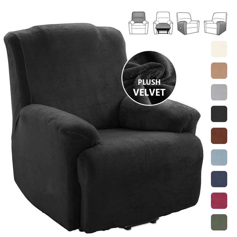 4 Stuks Pluche Fluwelen Fauteuil Sofa Cover Voor Woonkamer Relax Fauteuil Hoes Ligstoel Cover Voor Luie Jongen Sofa