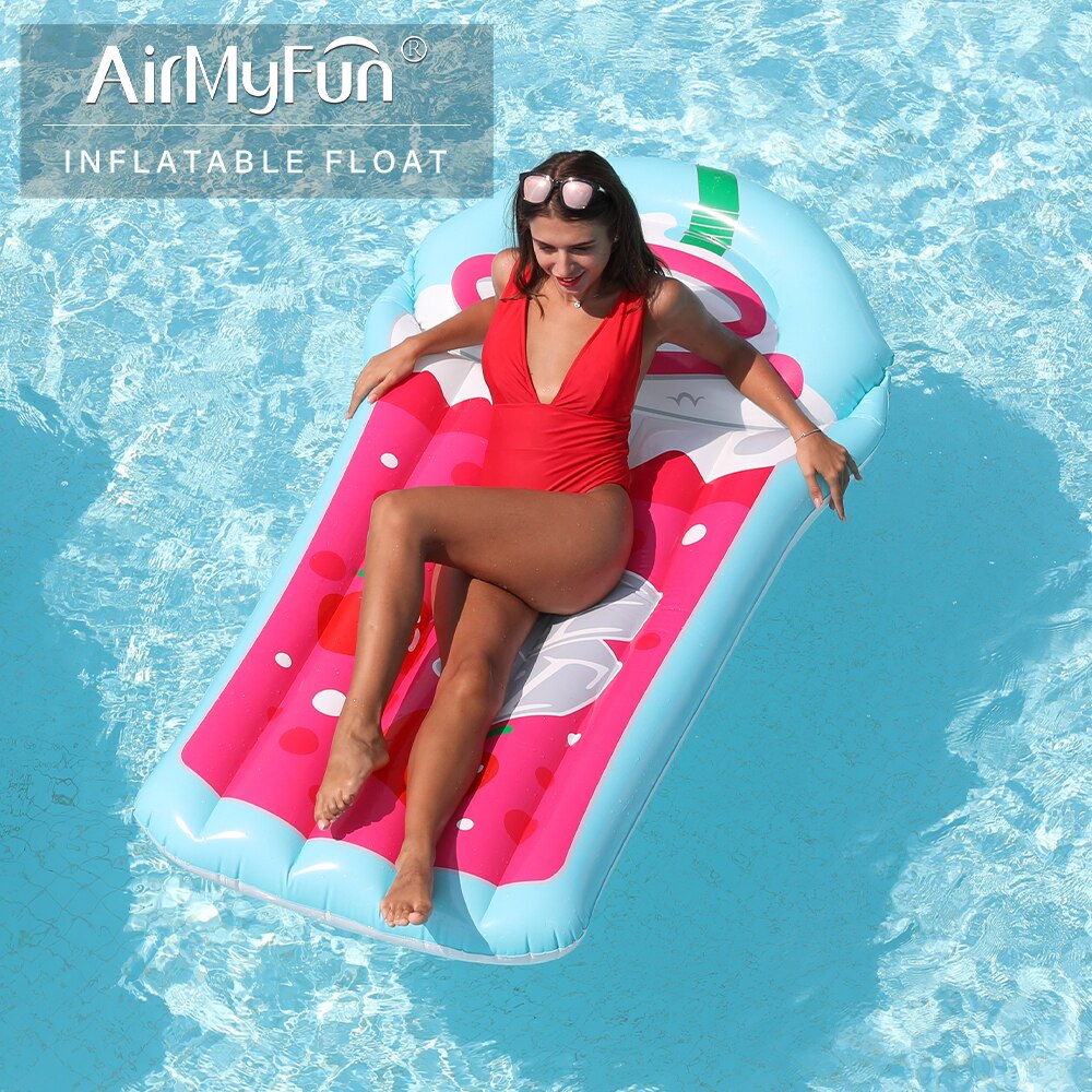 AirMyFun-flotadores de piscina gigantes inflables para adultos, reclinador inflable, balsa, accesorios de juego de agua para jóvenes, estilo de taza de zumo