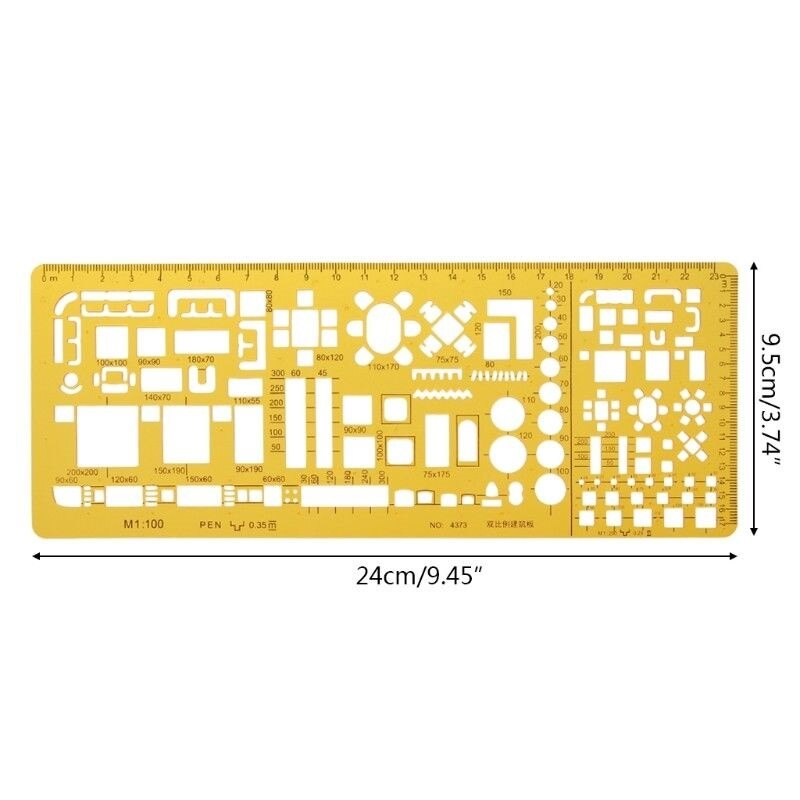 XRHYY Flow Chart Symbol Drafting Template Ruler Stencil Measuring Tool Student School Product Kit Lab&amp;Scientific Supplies: 4373