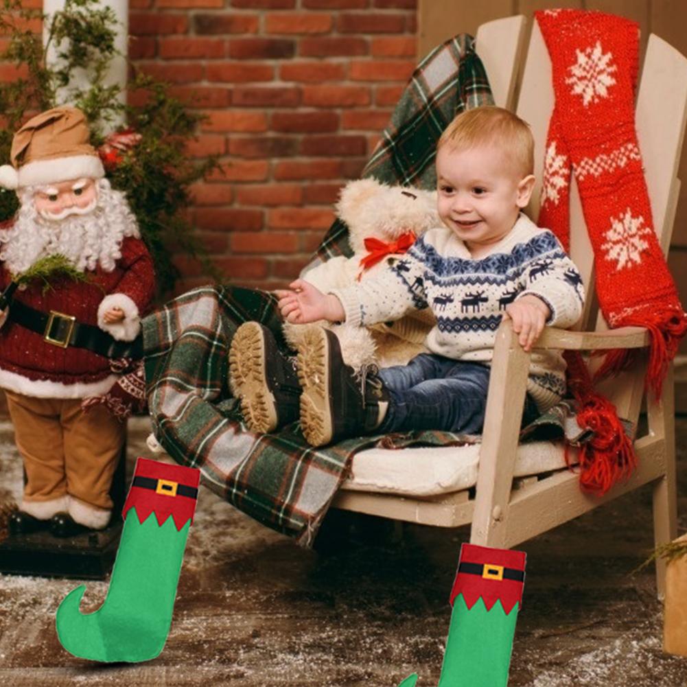 Jul elf stol foddæksel middagsbord stole bagdækser dejlige xmas husholdningsfest dekorative tilbehør