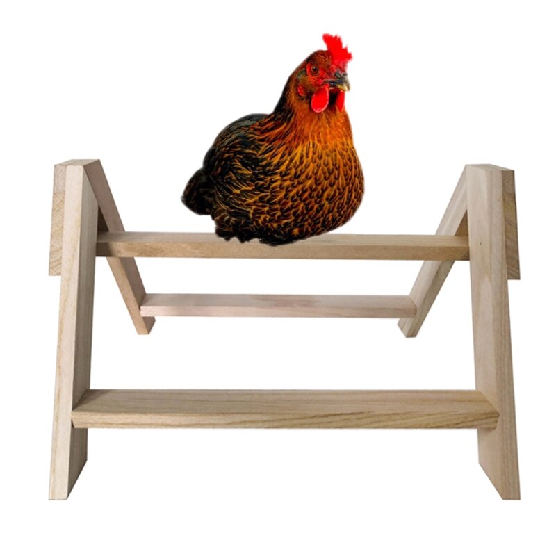 Chicken Perch Wood Stand for Pet Hens Large Bird Parrot Coop Roosting Handmade Wooden Tripod Stand