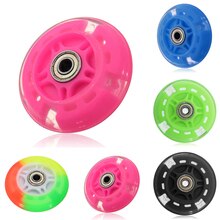 Rueda silenciosa de Flash para patinete, rueda de juguete para Micro Scooter, luz intermitente, Chico, Rosa/azul/negro/verde, accesorios para monopatín, 1 unidad