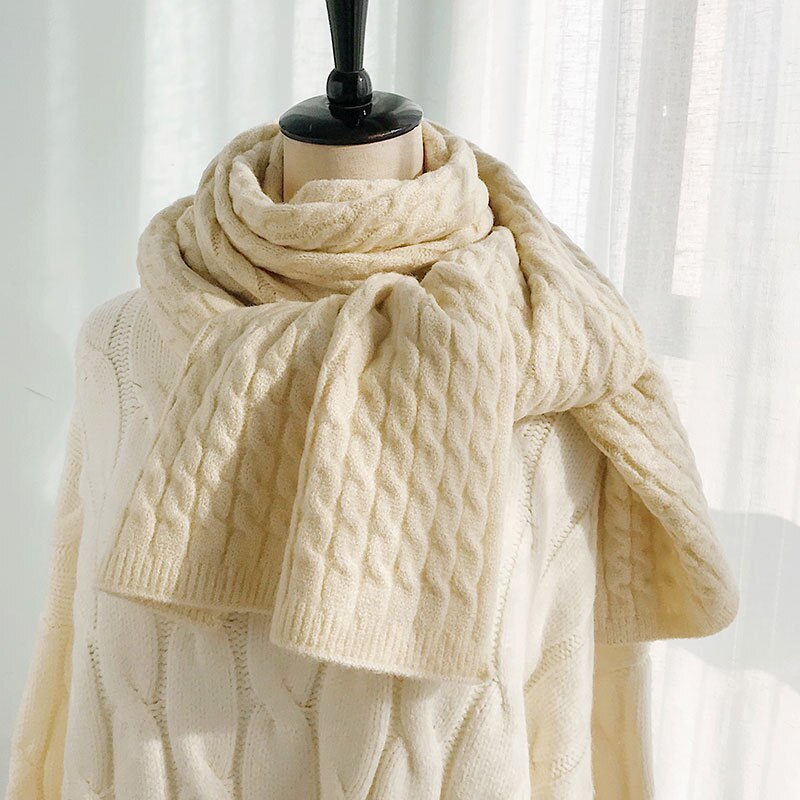 Herfst winter dikke warme effen kleur sjaal heren sjaal dames foulard femme bufanda mujer sjaals voor dames sjaal vrouwen winter: 4