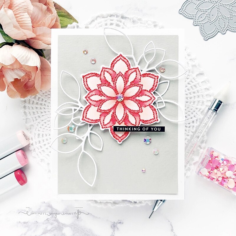 Ch zespuntige ster gestikte metalen snijmal diy scrapbooking knutselen reliëf maken sjabloon