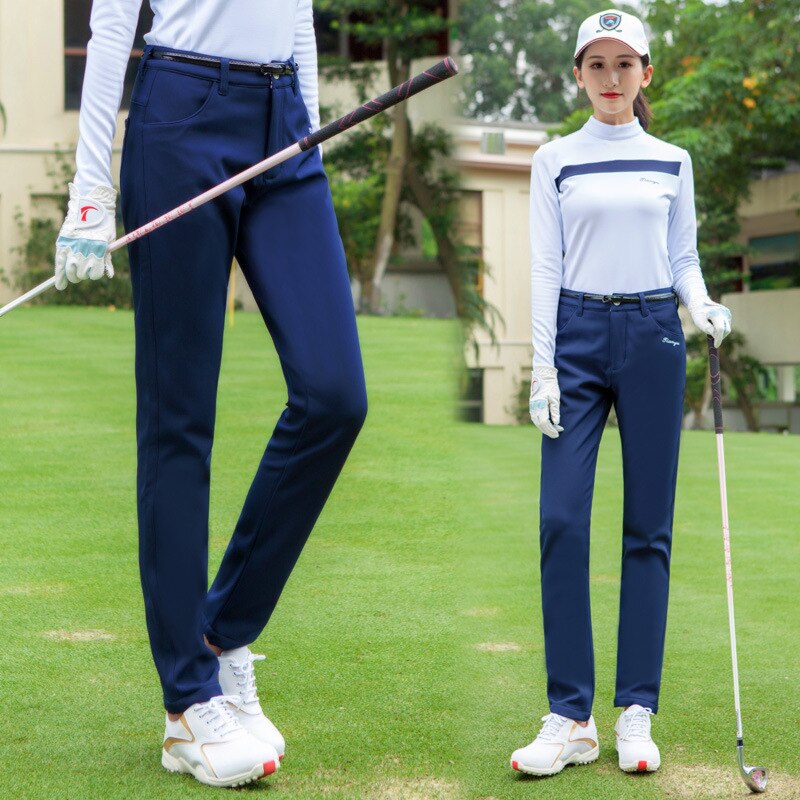 Frau Golf Abnehmen Hosen Winter Herbst warm Halten Hohe Elastizität Hosen Damen Verdicken Golf Hosen D0676