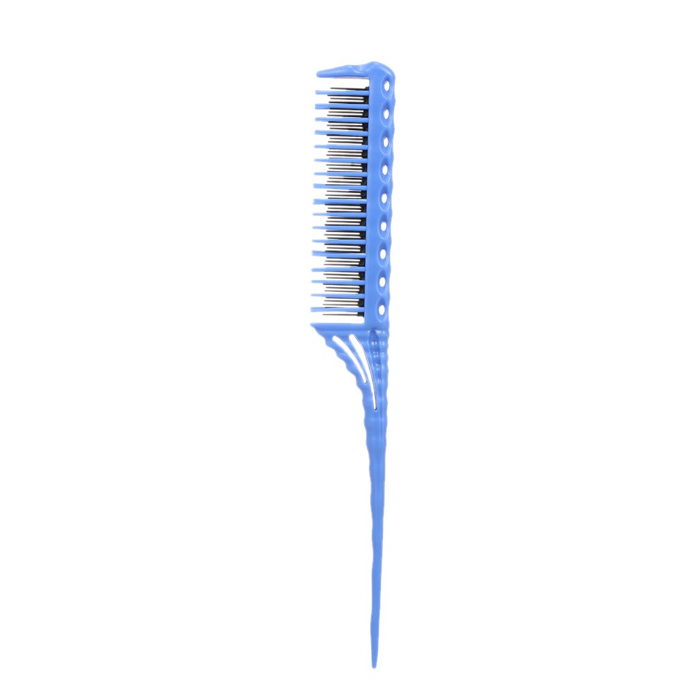 3-Row Teeth Teasing Comb Detangling Brush Rat Tail Comb Adding Volume Back Coming Hairdressing Combs: Blue