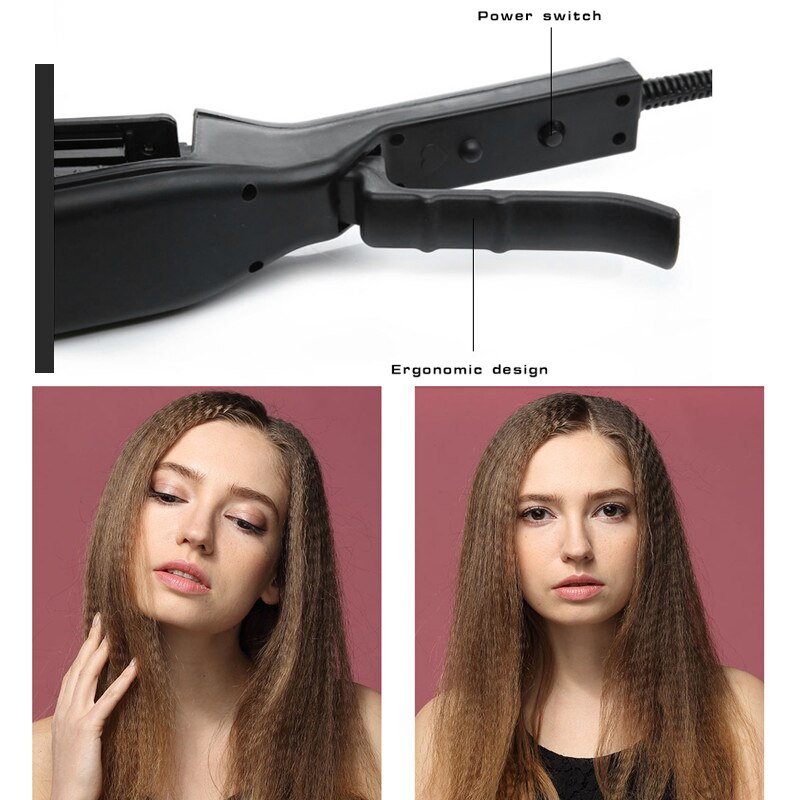 Corrugated Curling Iron for Hair Ceramic Hair Curler Waver Styler Crimping Hair Iron Tongs Hair Corrugation Volume