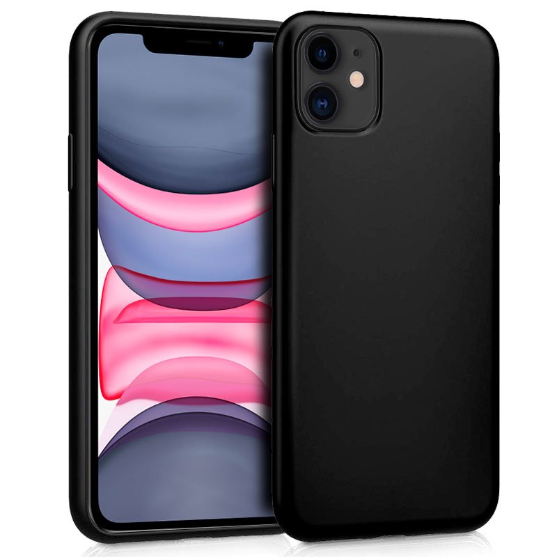 Iphone 11 Siliconen Case (Zwart)