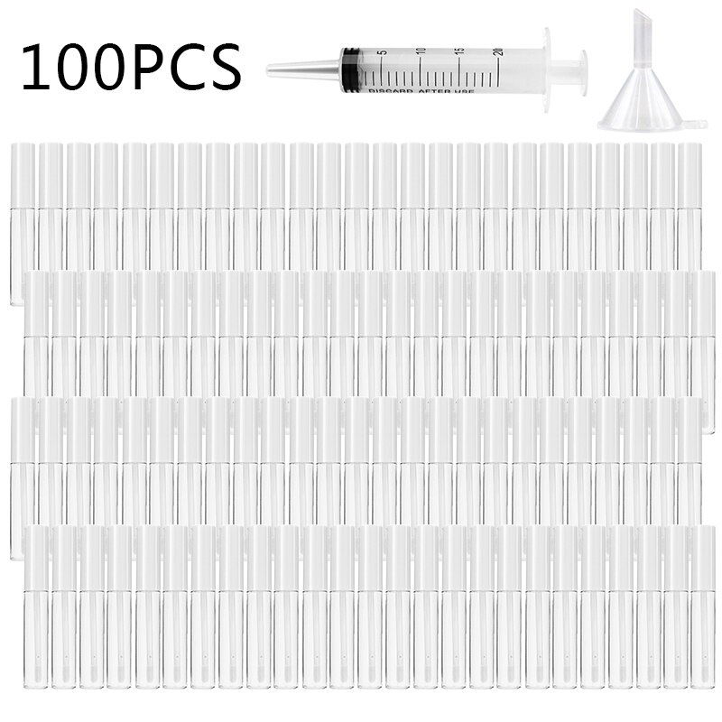 50/100 st 10 ml tomma läppglans tub påfyllningsbar läppglans flaska läppbalsam behållare kvinnor tjejer gör själv kosmetiska provflaska: 100 st vit