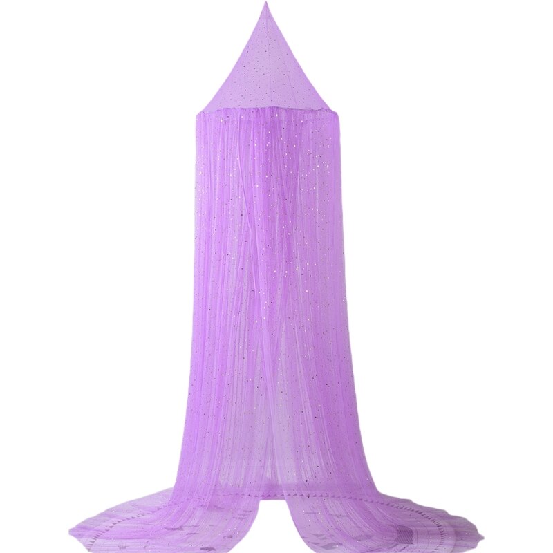 Baby Kids Bed Mesh Yarn Canopy Bedcover Mosquito Net Curtain Dome Hanging Tent: Purple