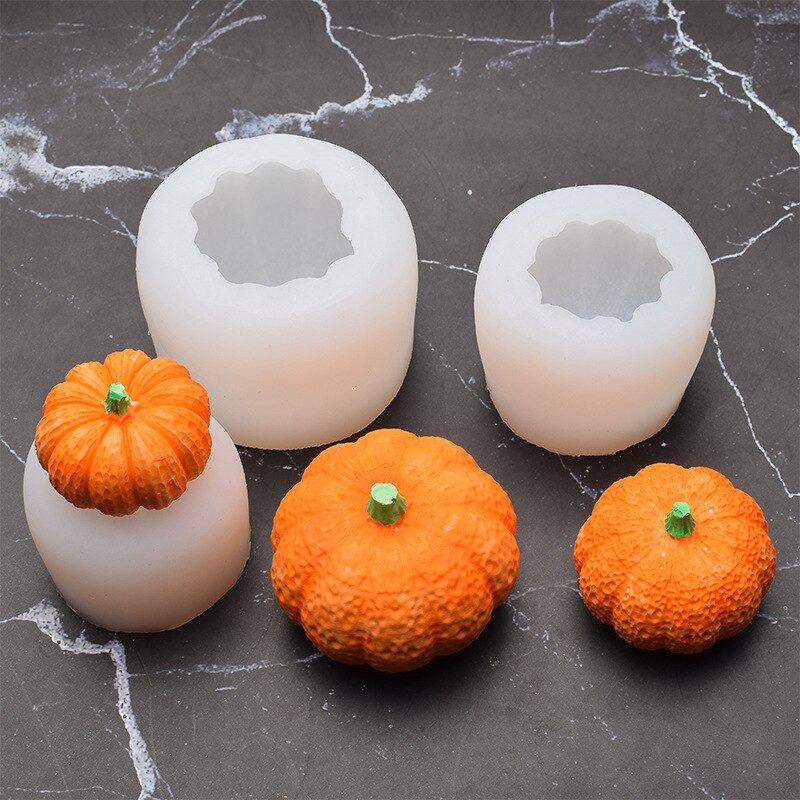 3D mini forma di zucca stampo in silicone fai da te sapone fatto a mano candela aromaterapia stampo in gesso stampi in resina decorazione per feste di Halloween
