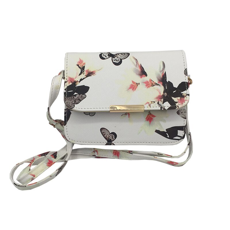 Vrouwen Bloemen Lederen Schoudertas Satchel Handtas Retro Messenger Bag Beroemde Clutch Schoudertassen Bolsa Zak Zwart Wit: White