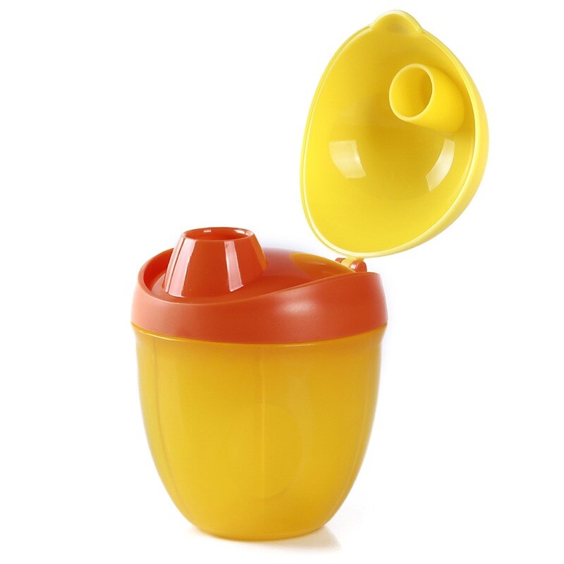 Bærbar madboks babyfodring mælkepulver dispenser container tegneserie enkelt gitter rum spædbørn mad opbevaring butik: Gul