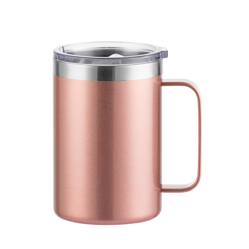 Nueva taza de café de acero inoxidable de doble pared, taza de té de 12oz y 16oz, 350ml, 450ml, termo aislado, tazas al vacío con mango