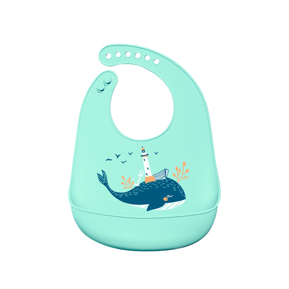 Silicone baby baby eating bib three-dimensional waterproof super soft food rice pocket children's children large saliva pocket: 1A