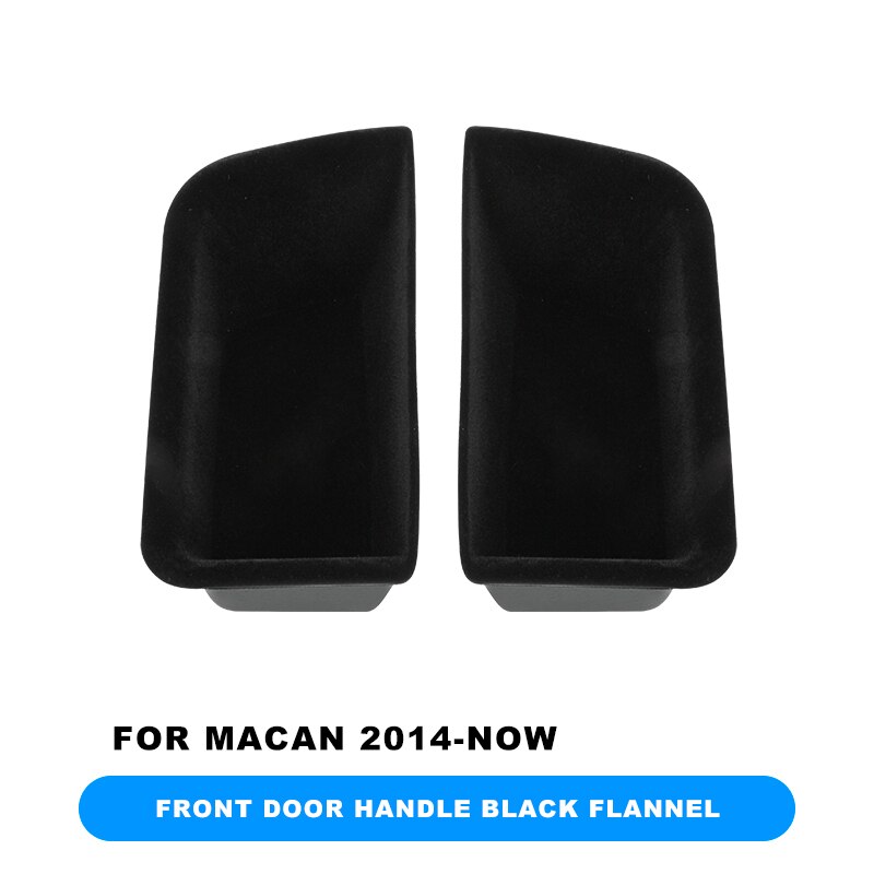 Rood Zwart Auto Interieur Deurklink Organizer Fluwelen Flanel Armsteun Opbergdoos Vat Voor Porsche Macan Auto Styling Accessoires: front black Flannel