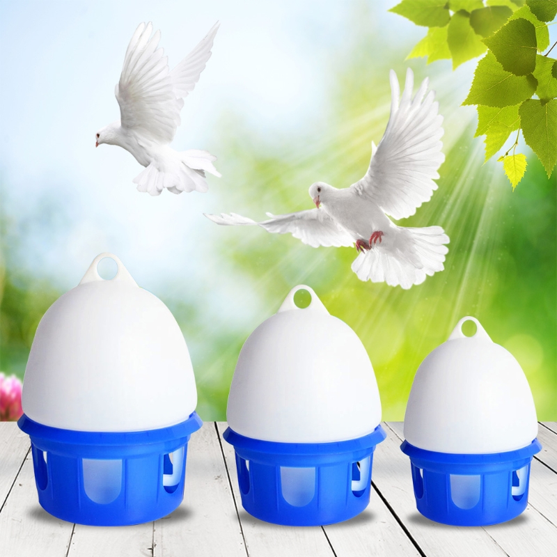 Bebedero automático para palomas para pájaros, bebedero portátil con mango, plástico duradero, fácil de llenar, botella de agua