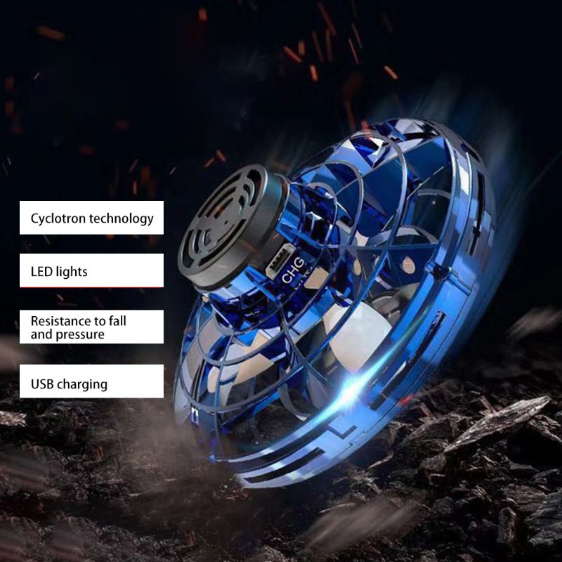 Flynova Flying Spinner 360 ° rotatorio USB carga disco volador operado a mano Drone con luces LED brillantes para juguete para niños y adultos