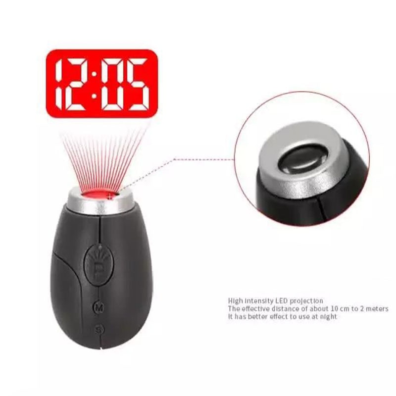 Mini Led Horloge Nachtlampje Projector Zaklamp Draagbare Digitale Tijd Projectie Klok Met Opknoping Touw HG99