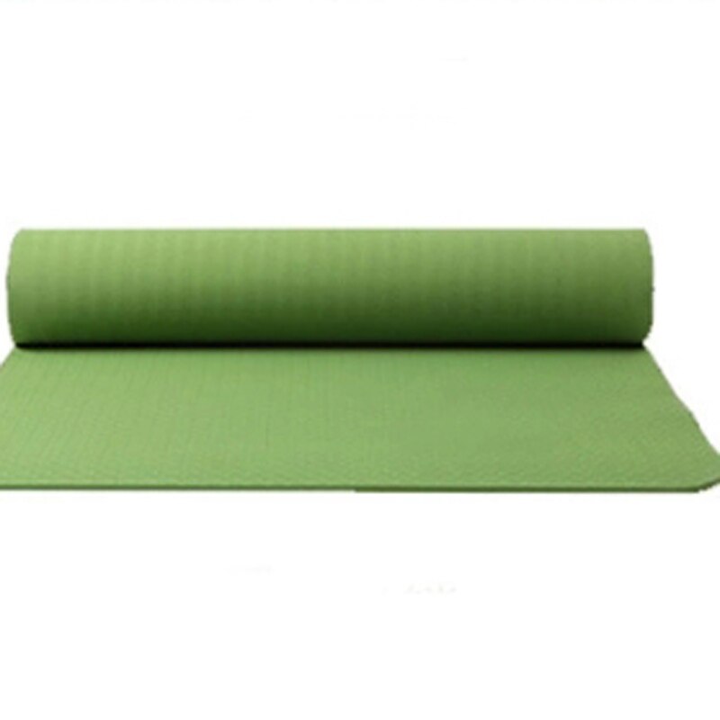 TPE Yoga Mat with Position Line Double-sided non-slip Carpet Mat For Beginner Environmental Fitness Gymnastics Mats 1830*610*6m: Light Green