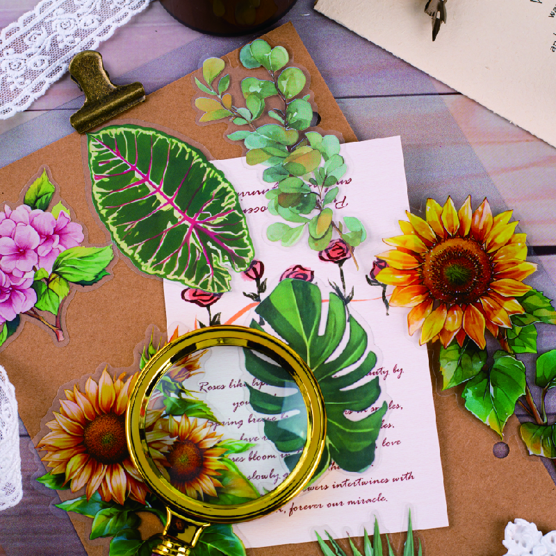 4 styl 8 sztuk letni deszcz las seria roślin motyw roślin naklejki DIY naklejki Scrapbooking materiał ręcznie robiony pamiętnik album