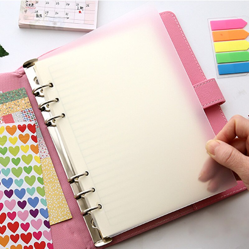 2pc spiral  a5 a6 a7 pp transparent pärm, helt enkelt spiral anteckningsbok planerare inre pärm indexavdelare padfolios, gör-det-själv-tillbehör