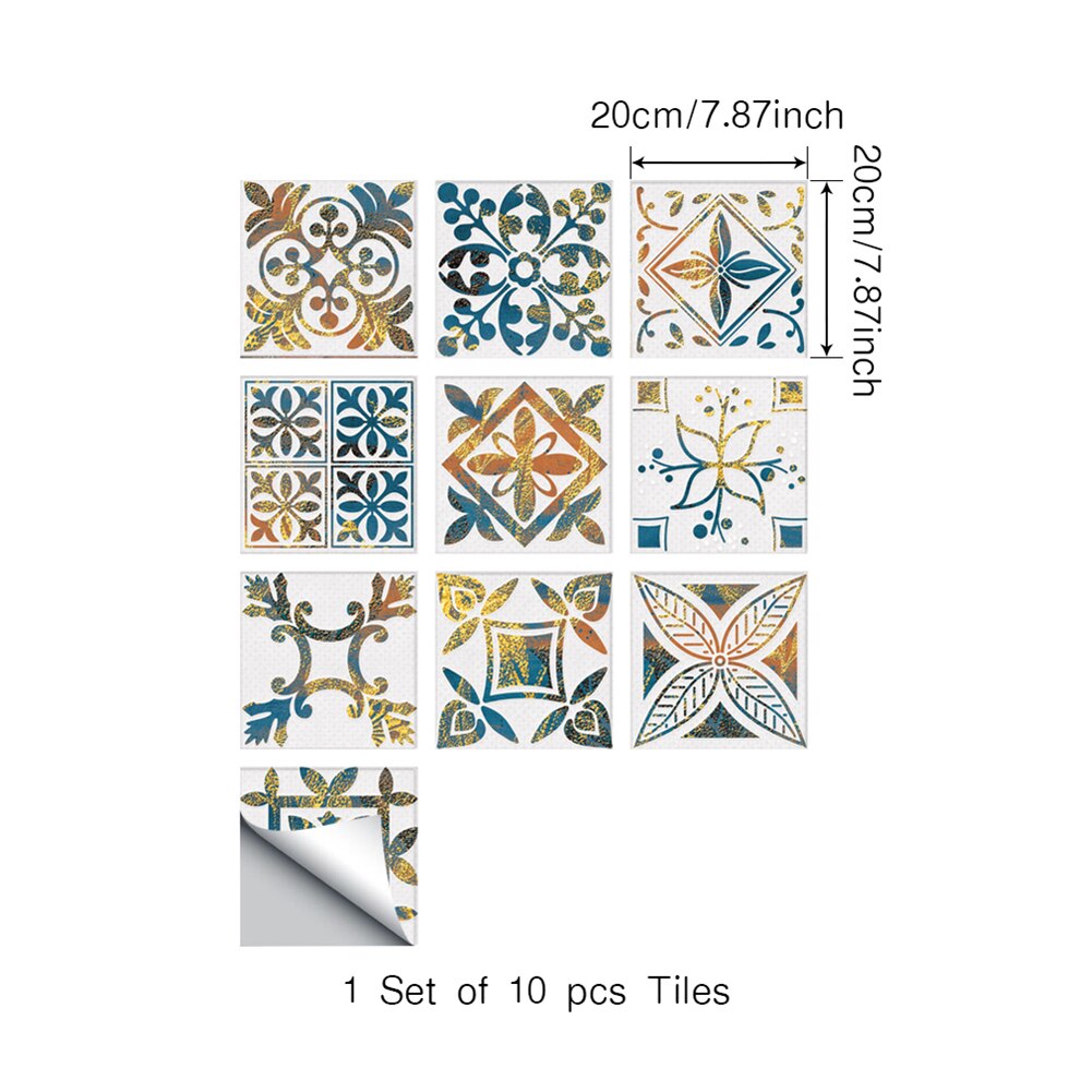 10 sztuk retro płytka PVC naklejki samoprzylepne wzór klasyczny płytki Sztuka przekątna 3D naklejki podłogowe akcesoria dekoracyjne: G