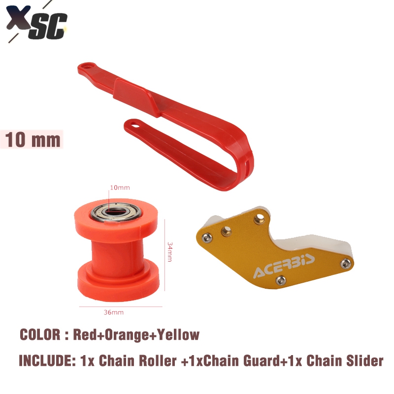 Motorcycle Swingarm Protection Chain Slider Rear Cover Chain Protector Guard Guide Roller Wheel Guard Set Pit Dirt Bike Racing: SKY BLUE