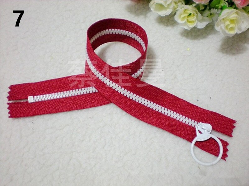 DONYAMY 10Pcs 15cm/20cm 3# Closed End Resin Zippers 10 Colors Pull Ring Zipper Head DIY Sewing Bag Garment Zipper: 7 / 15CM