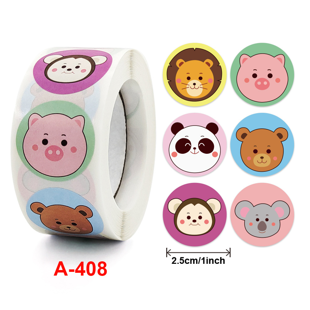 100-500 Stuks Cartoon Dieren Stickers Afdichting Etiketten Voor Leraar Kinderen Kind Briefpapier Dank U Business Inch 2.5 Cm Kawaii