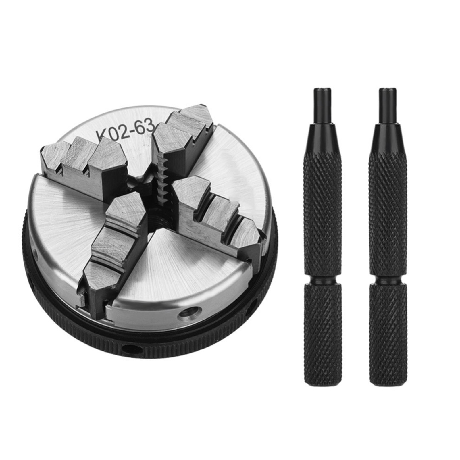 4 Jaw Practical Self Centering Machine Accessories Durable Steel Multifunction Wide Clamping Range Wood Lathe Chuck Industrial