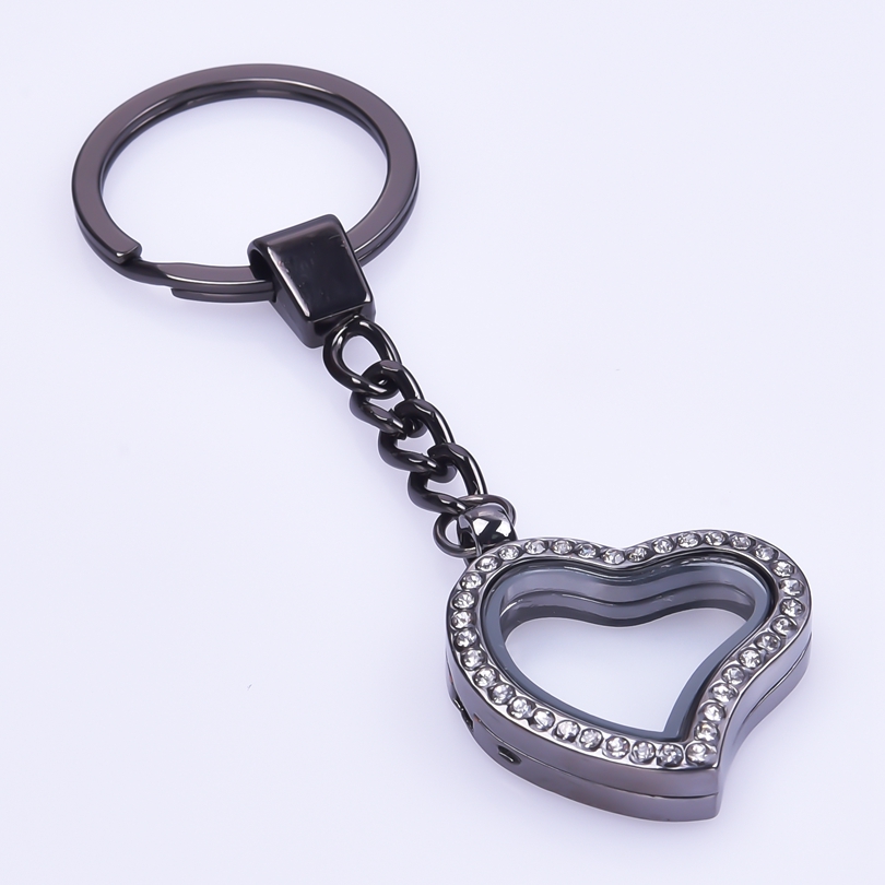 Llavero con medallón de corazones, Llaveros de cristal Para Mujer, colgante de corazón, medallones flotantes, llavero magnético, de Metal Para amigos: Castaño