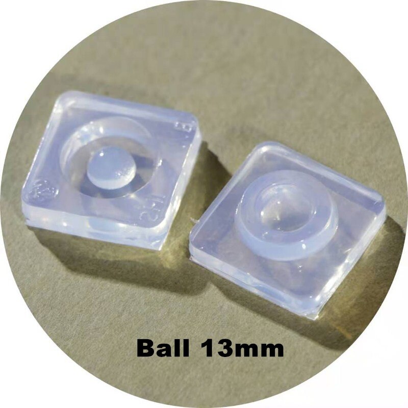 3d udskæring silikone form negle stempling konkav-konveks med hul kugle tredimensionel uv gel akryl krystal negle skabelon: Kugle 13mm - 2 stk sæt