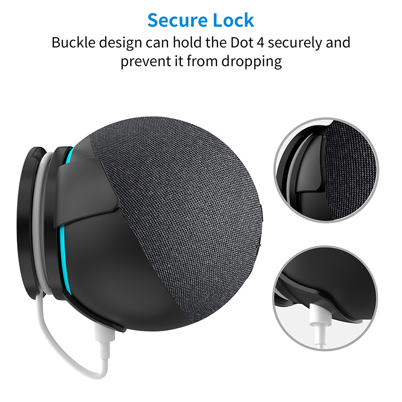 LINGYOU-colgador de montaje en pared para Alexa Echo Dot de 4ª y 5ª generación, accesorios de ahorro de espacio en dormitorio, cocina y baño