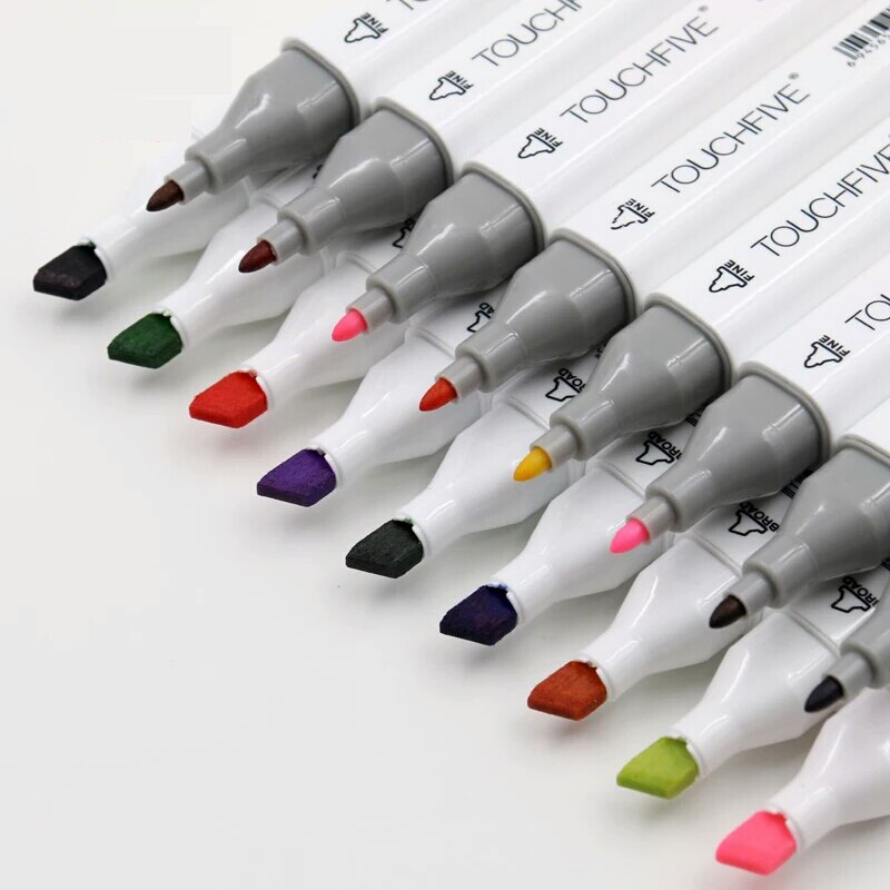 TouchFIVE 12/24 couleurs croquis tons de peau marqueur stylo artiste Double tête à base d'alcool Manga Art marqueurs pinceau stylo Art fournitures
