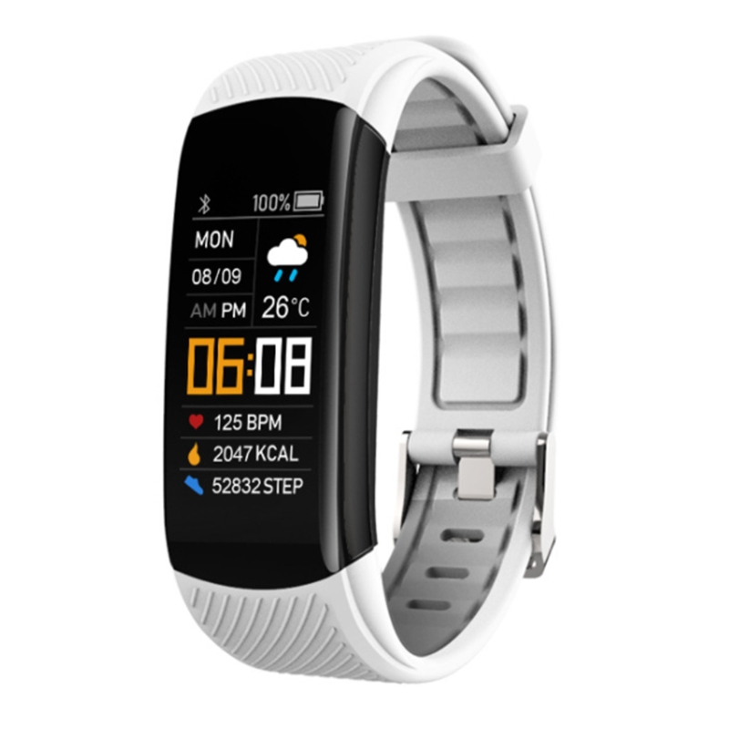 C5 Smart Fitness Watch Heart Rate Monitor Fitness Tracker IP67 Waterproof Pedometer Fitness Watch for Runner Unniversal: white