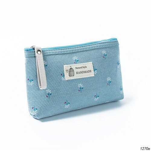 Miyahouse Canvas Kleine Bloemen Bedrukte Maken Up Vrouwelijke Mini Rits Cosmetische Tas Vrouwen Toilettas: 1270e